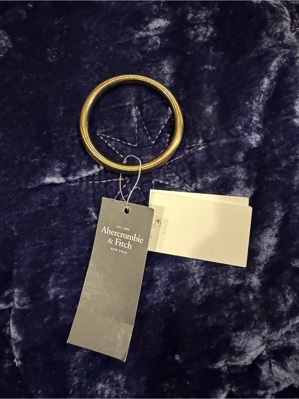 Abercrombie & Fitch Gold Tone Circular Ring Keyring with Tags